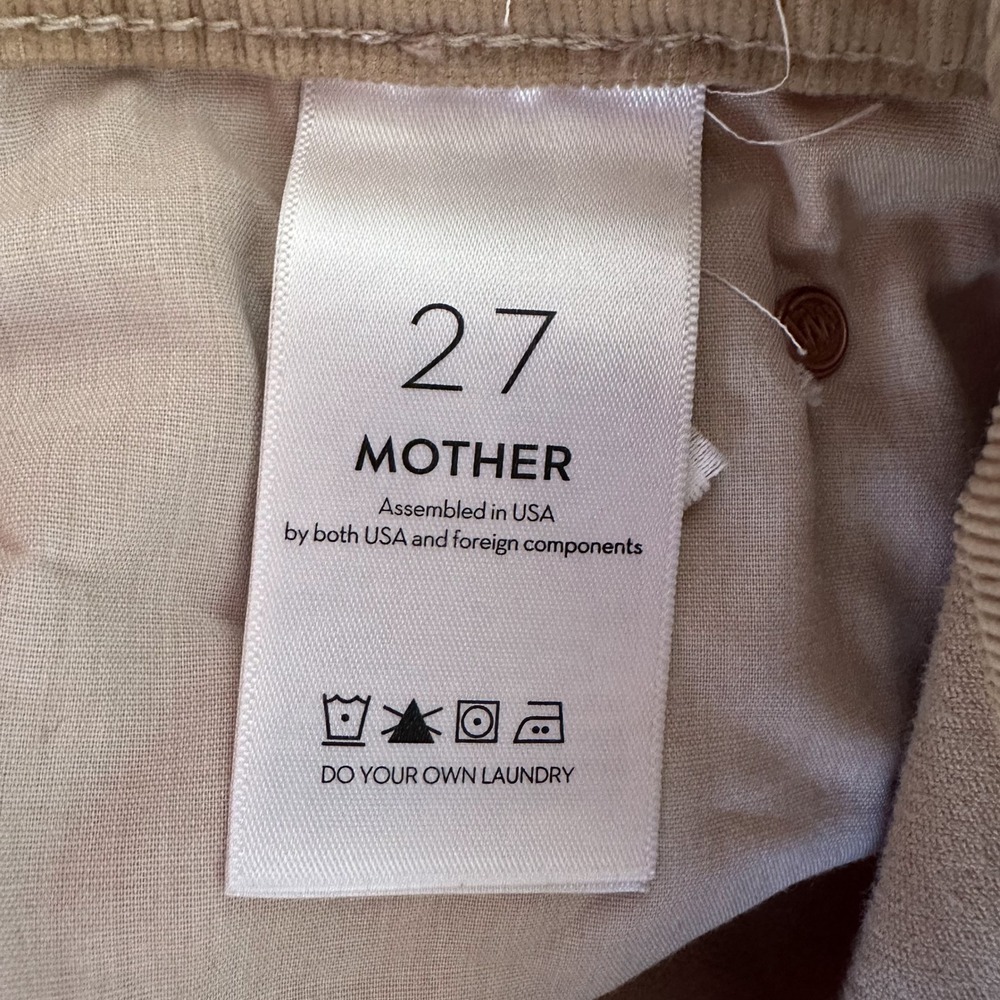 MOTHER Cafe Spice Corduroy Wide Leg Pants Womens Size 27 HW Tunnel Vision Sneak - Picture 8 of 13
